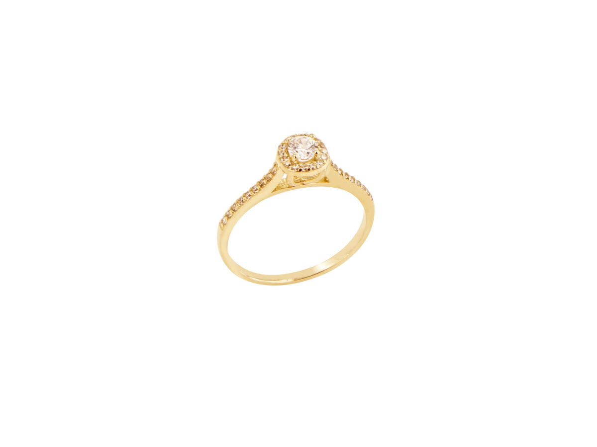Δαχτυλίδι Ροζέτα Χρυσό 9Κ Με Ζιργκόν