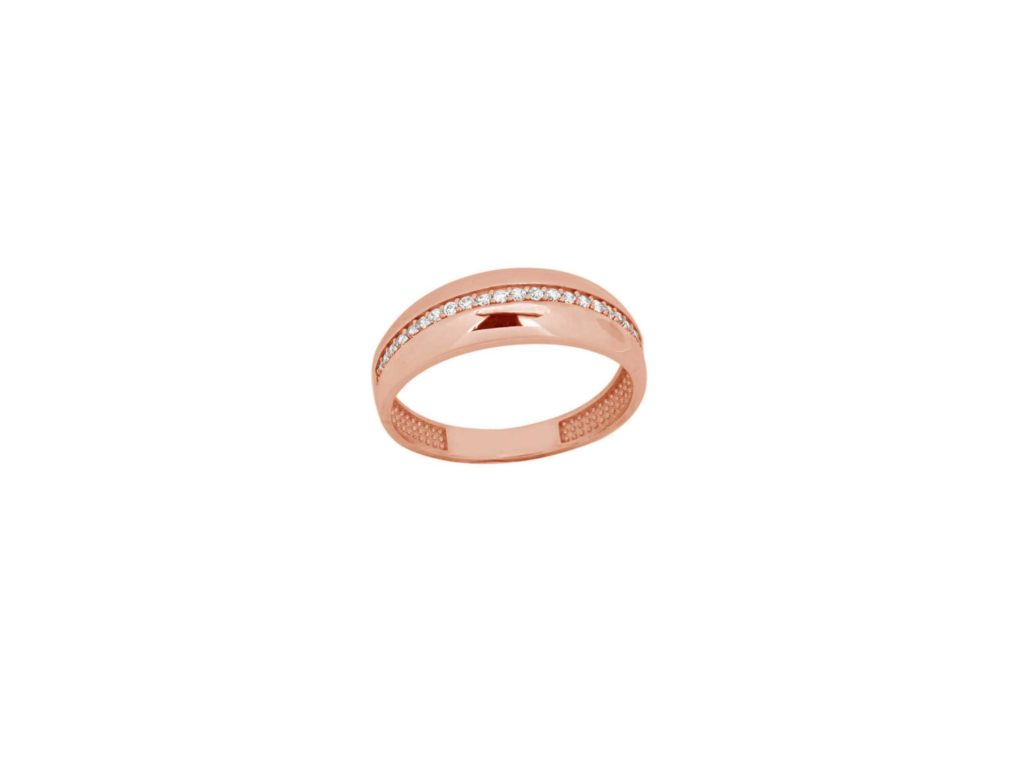 Δαχτυλίδι Σειρέ Ροζ Χρυσό 9Κ Με Ζιργκόν