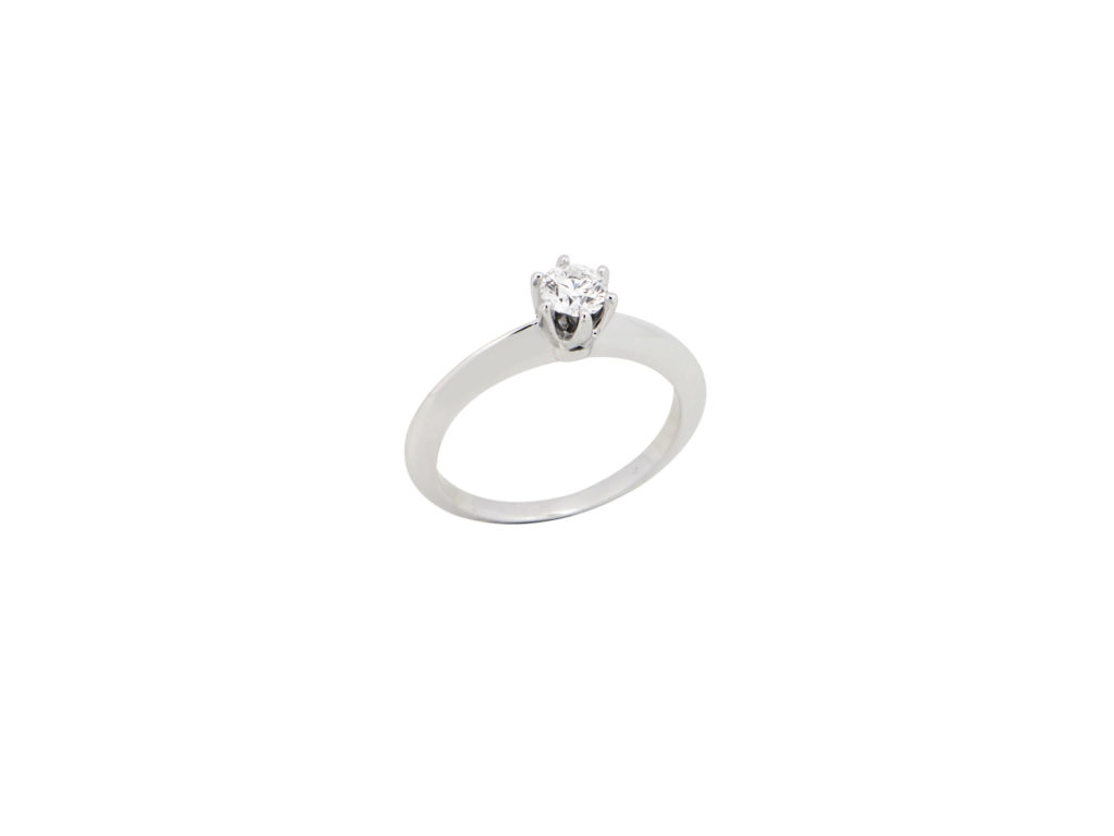 Δαχτυλίδι Μονόπετρο Με Διαμάντι Μπριγιάν Σε Λευκόχρυσο 18Κ GR778