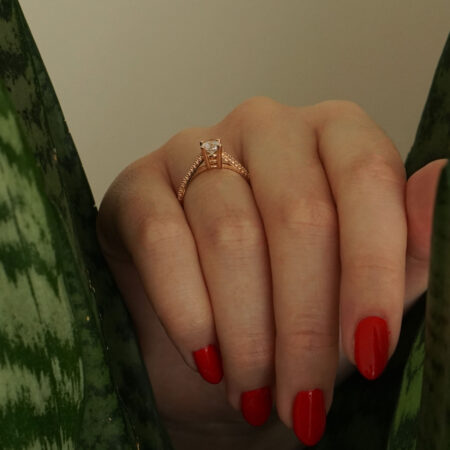 Γυναικείο Ροζ Χρυσό Δαχτυλίδι 9Κ Με Ζιργκόν Πέτρες