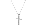 Λευκόχρυσος Σταυρός 18 Καράτια Με Μπριγιάν