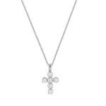 Λευκόχρυσος Σταυρός 18Κ Με Μπριγιάν Και Αλυσίδα