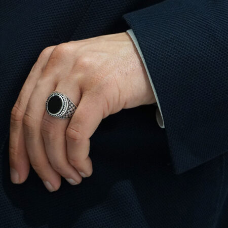 Ανδρικό Δαχτυλίδι Με Όνυχα Μαύρο Σε Ασήμι 925