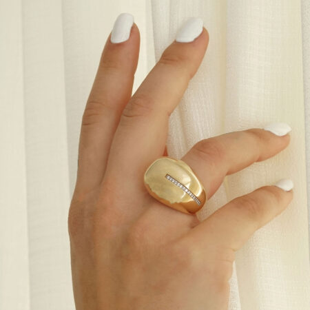 Δαχτυλίδι Χρυσό Γυναικείο 14 Καράτια Με Ζιργκόν Πέτρες