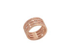 Ροζ Επίχρυσο Δαχτυλίδι Με Διάτρητα Σχέδια Από Ασήμι 925