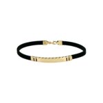 Βραχιόλι Χρυσό 14Κ Με Μαύρο Καουτσούκ