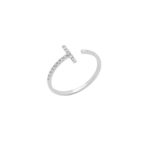 Δαχτυλίδι Με Μπριγιάν Λευκόχρυσο 14Κ