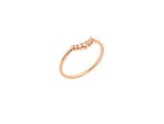 Δαχτυλίδι Γυναικείο Με Διαμάντια Σε Ροζ Χρυσό 14Κ