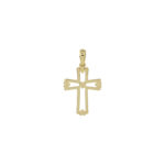 Διάτρητος Χρυσός Σταυρός Με Καρδιές 14Κ