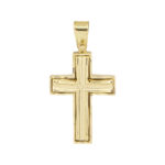 Διπλής Όψεως Δίχρωμος Σταυρός Γυναικείος Χρυσός 14Κ