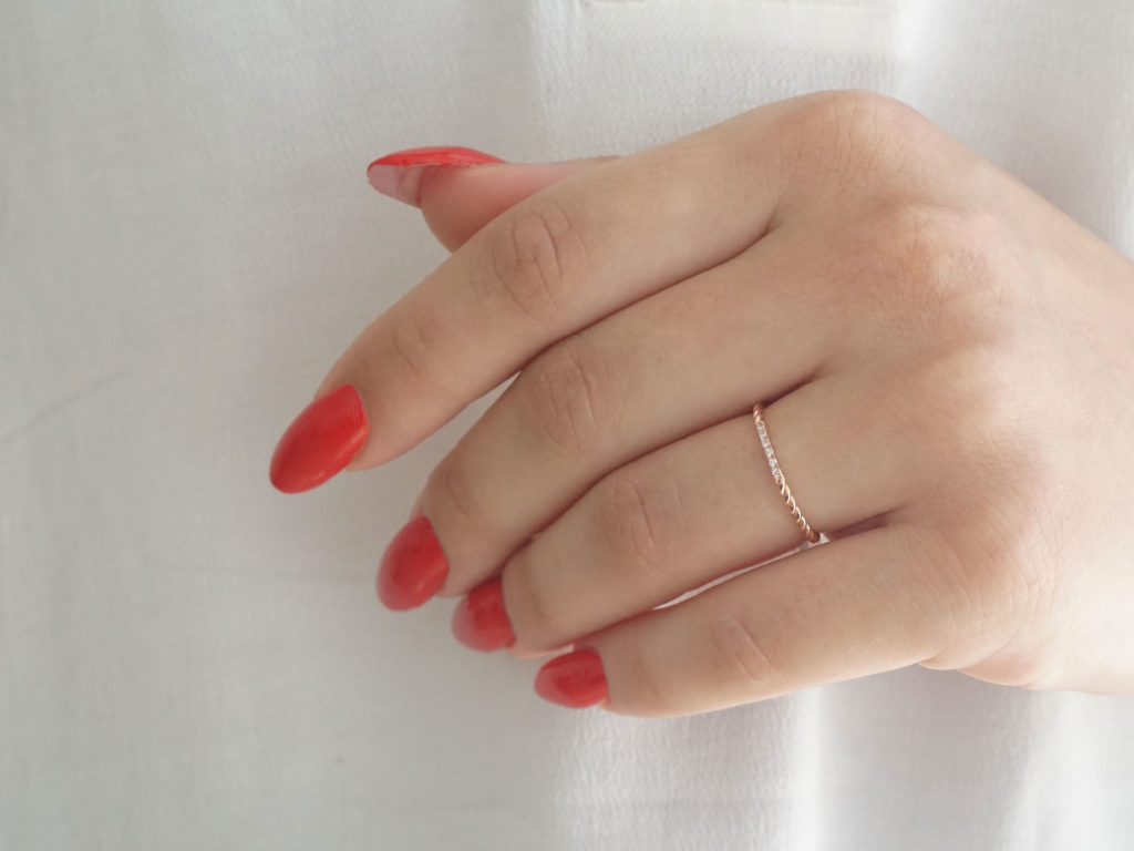 Γυναικείο Δαχτυλίδι Με Διαμάντια Σε Ροζ Χρυσό 14 Καράτια