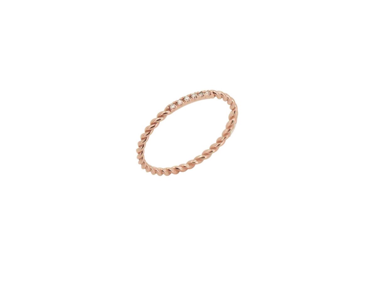 Γυναικείο Δαχτυλίδι Με Διαμάντια Σε Ροζ Χρυσό 14Κ