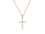 Σταυρός Χρυσός 18 Καράτια Με Μπριγιάν Και Αλυσίδα