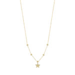 Χρυσό Κρεμαστό Αστέρι Με Διαμανταρισμένες Μπίλιες 14Κ