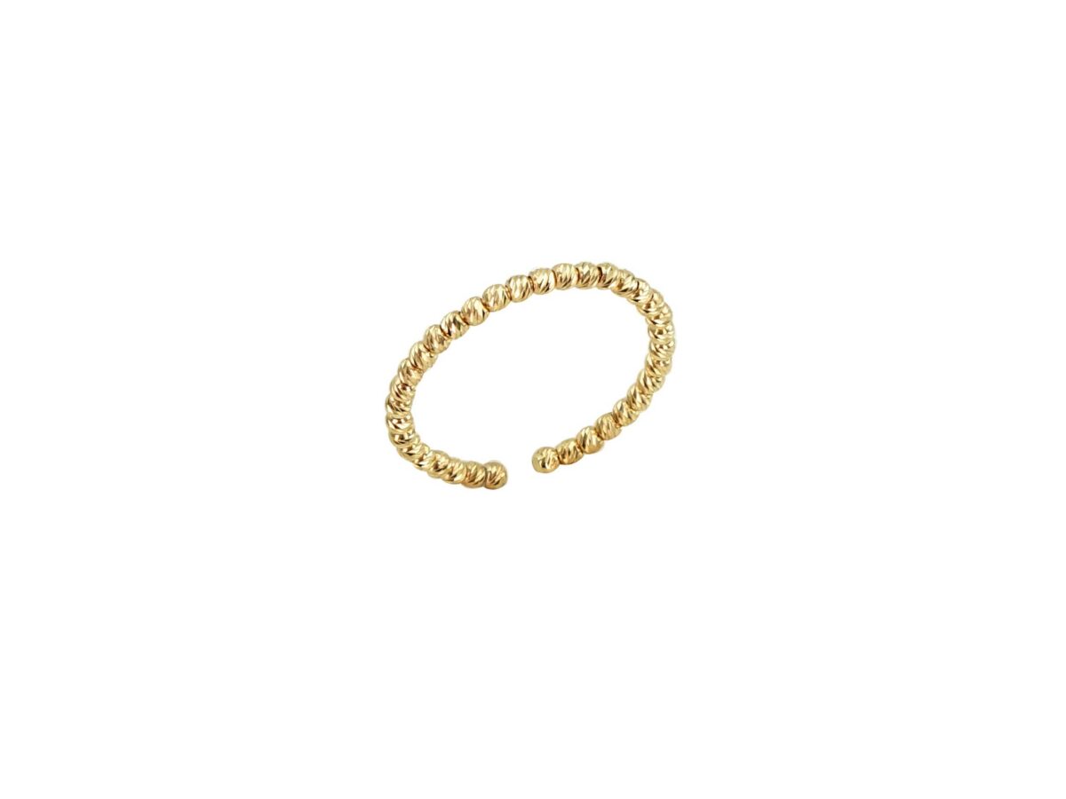 Δαχτυλίδι Χρυσό 14Κ Με Διαμανταρισμένες Μπίλιες