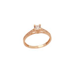 Δαχτυλίδι Μονόπετρο 14Κ Ροζ Χρυσό Με Ζιργκόν