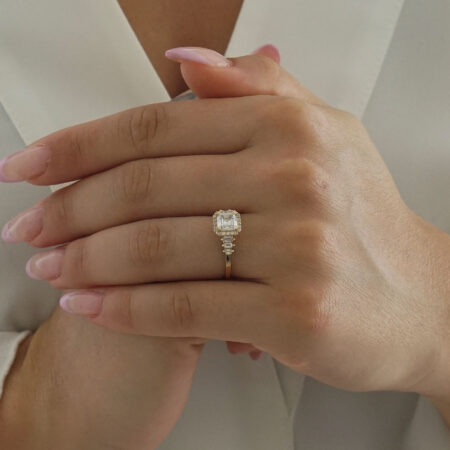 Δαχτυλίδι Ροζέτα Χρυσό 14Κ Με Λευκές Ζιργκόν Πέτρες