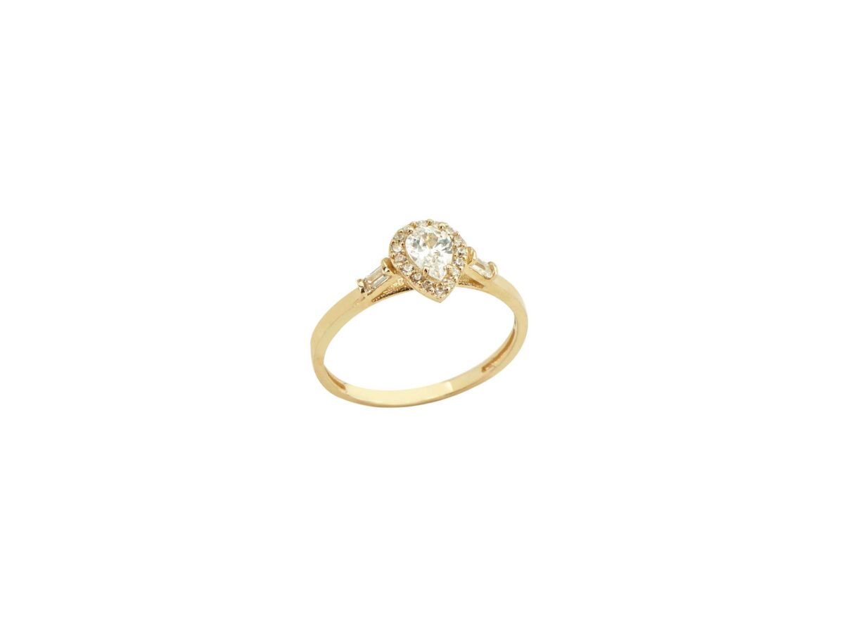 Δαχτυλίδι Ροζέτα Χρυσό 14Κ Με Ζιργκόν Πέτρες