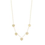 Κολιέ Χρυσό 14Κ Με Καρδιές
