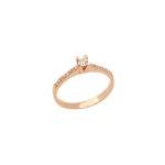 Μονόπετρο 14Κ Ροζ Χρυσό Δαχτυλίδι Με Ζιργκόν