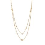 Κολιέ Χρυσό 14 Καράτια Με Διαμανταρισμένες Μπίλιες