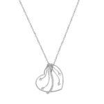 Μενταγιόν Καρδιά Λευκόχρυσο 18Κ Με Διαμάντια Brilliant Και Αλυσίδα