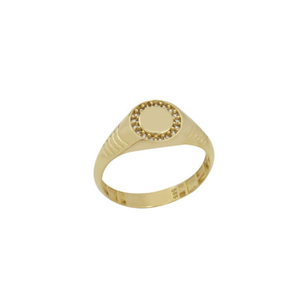 Χρυσό Δαχτυλίδι Ζιργκόν Unisex 14Κ