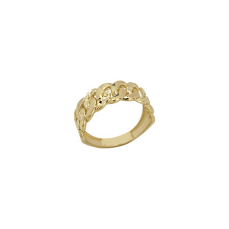 Δαχτυλίδι Αλυσίδα Χρυσό 14Κ Με Διαμανταρισμένες Λεπτομέρειες