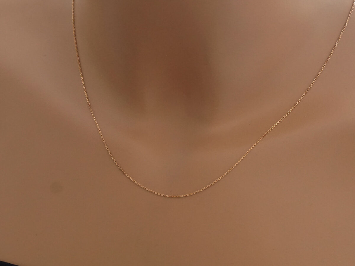 Γυναικεία Ροζ Χρυσή Αλυσίδα 14 Καράτια Μήκους 45,00 cm