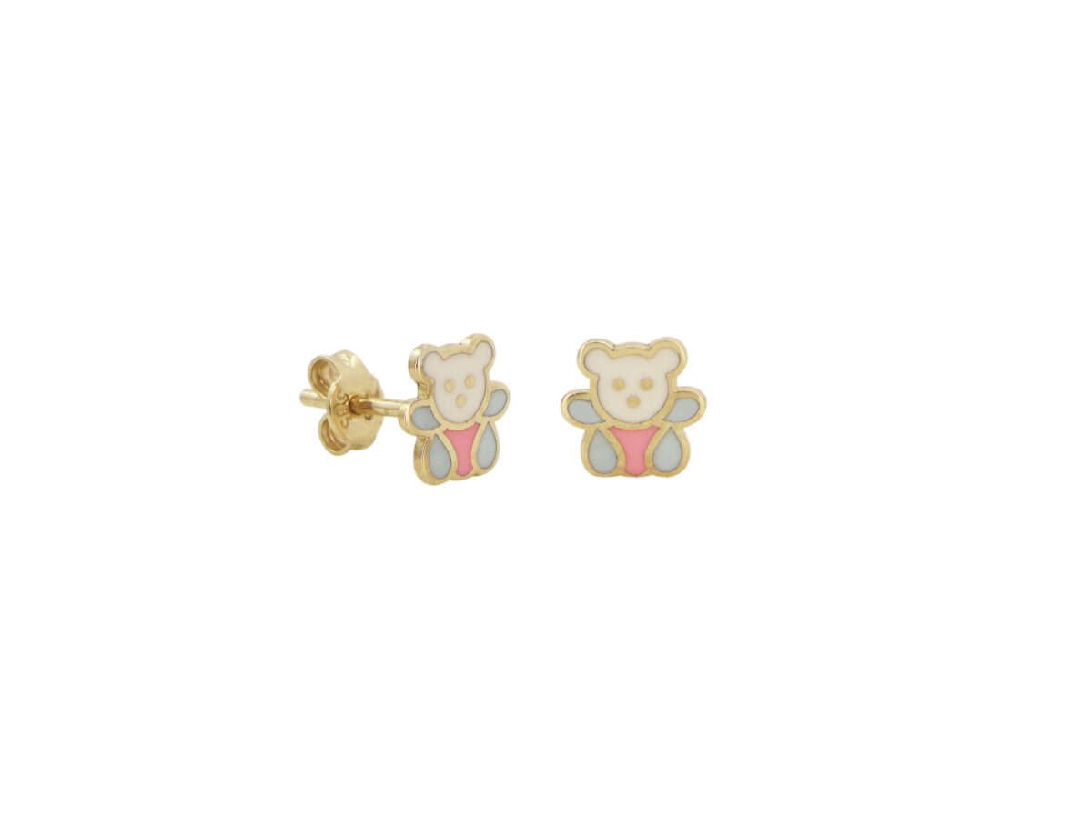 Παιδικά Σκουλαρίκια Αρκουδάκια Σε Χρυσό 14Κ