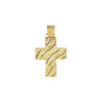 Σταυρός Χειροποίητος Χρυσός 14Κ Με Ανάγλυφο Σχέδιο