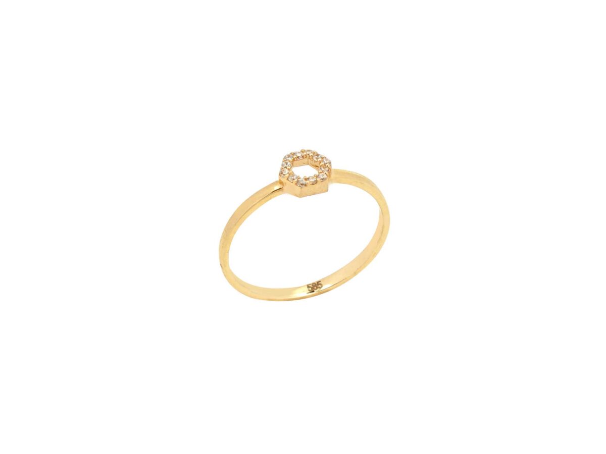 Δαχτυλίδι Γυναικείο Με Ζιργκόν Πέτρες Σε Χρυσό 14Κ