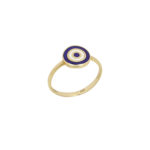 Δαχτυλίδι Μάτι Χρυσό 14Κ Με Σμάλτο