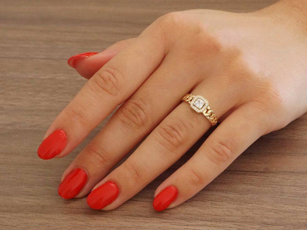 Δαχτυλίδι Ροζέτα Χρυσό 14 Καράτια Με Asscher Cut Ζιργκόν