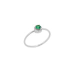 Δαχτυλίδι Ροζέτα Σμαράγδι Και Μπριγιάν Σε Λευκόχρυσο 18Κ