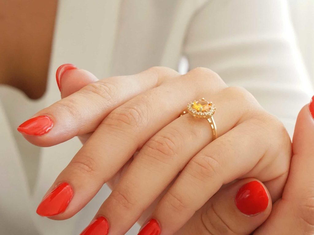 Δαχτυλίδι Με Ροζέτα Από Ζιργκόν Σε Χρυσό 14 Καράτια