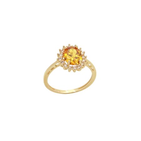 Δαχτυλίδι Με Ροζέτα Από Ζιργκόν Σε Χρυσό 14Κ