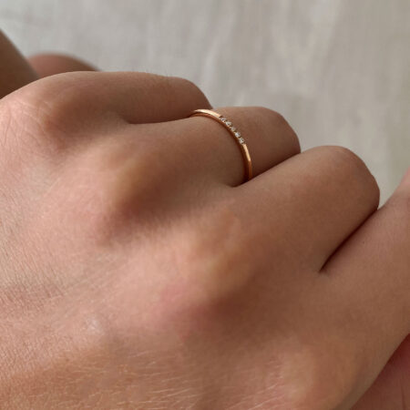 Δαχτυλίδι Βεράκι Ροζ Χρυσό 18 Καράτια Με Διαμάντια Μπριγιάν