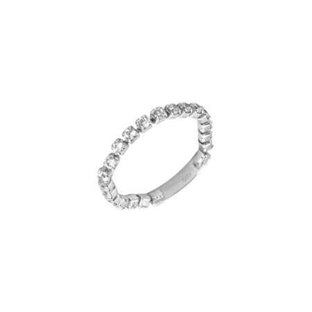 Λευκόχρυσο Δαχτυλίδι 14 Καράτια Με Λευκές Πέτρες Ζιργκόν