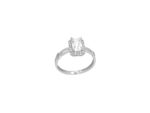 Ροζέτα Δαχτυλίδι Με Ζιργκόν Πέτρες Emerald Cut Σε Λευκόχρυσο 14Κ