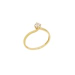 Χρυσό Μονόπετρο Φλόγα 9Κ Με Ζιργκόν