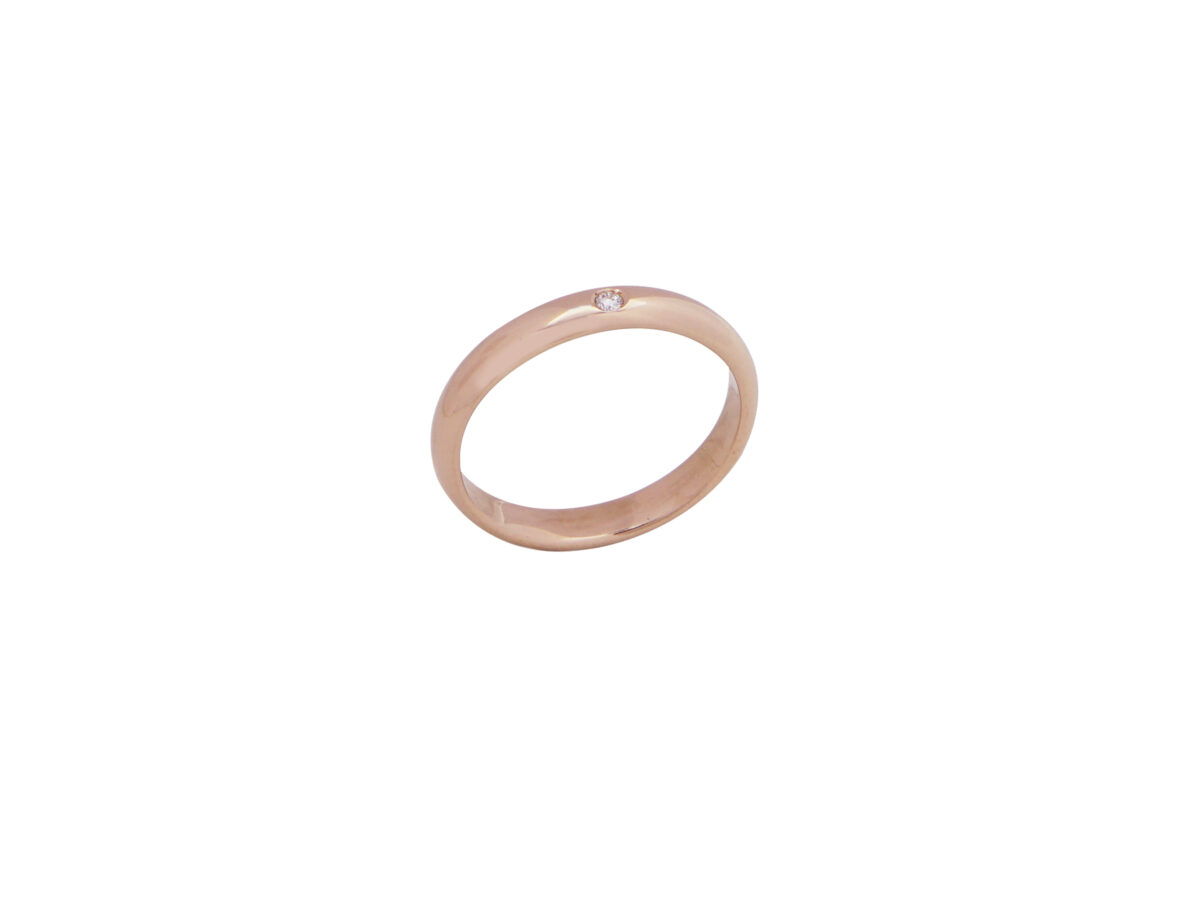 Δαχτυλίδι Βέρα Με Διαμάντι Σε Ροζ Χρυσό 18Κ