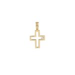 Διάτρητος 14Κ Χρυσός Σταυρός Με Πέτρα Ζιργκόν