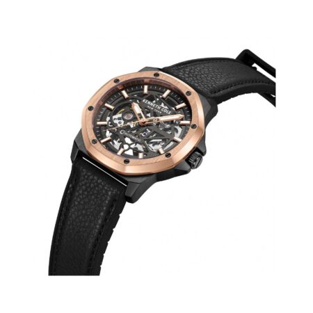 Kenneth Cole Ανδρικό Ρολόι Με Μαύρο Δερμάτινο Λουράκι KCWGR2232902