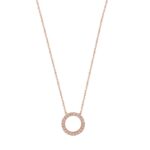 Κολιέ Κύκλος Με Διαμάντια Μπριγιάν Σε Ροζ Χρυσό 18Κ