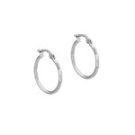 Κρίκοι Λευκόχρυσοι 14Κ Με Διαμαντάρισμα