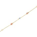 Παιδικό Βραχιόλι Με Ματάκι Καρδιά Και Αστέρι Σε Χρυσό 9Κ