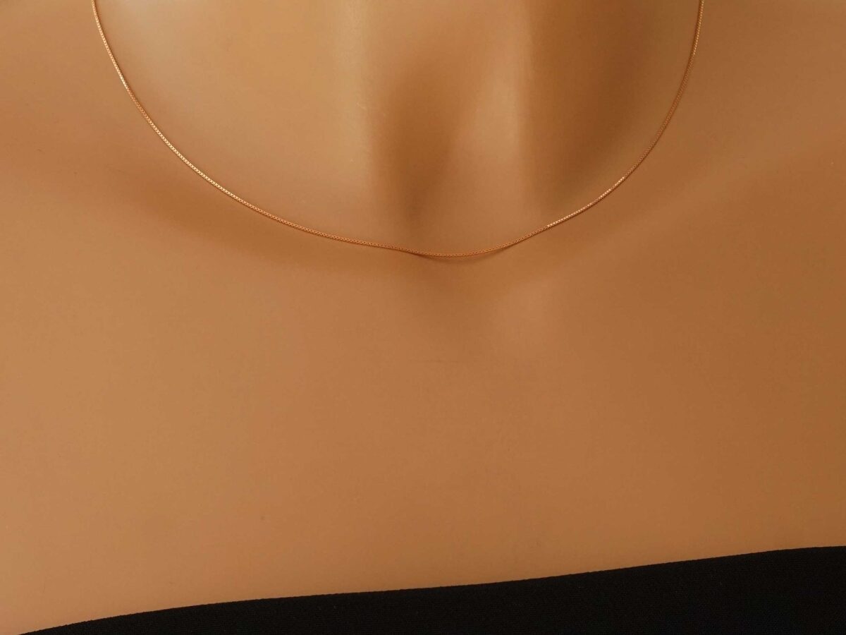Ροζ Χρυσή Αλυσίδα Βενετσιάνα 14 Καράτια Μήκους 40,00 cm