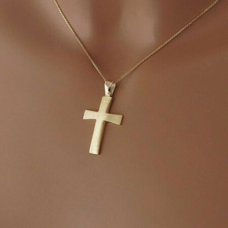Unisex Σταυρός Χρυσός Για Βάπτιση Και Αρραβώνα 14 Καράτια