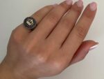 Ασημένιο Δαχτυλίδι Κορώνα 925 Με Μαύρες Πέτρες Ζιργκόν